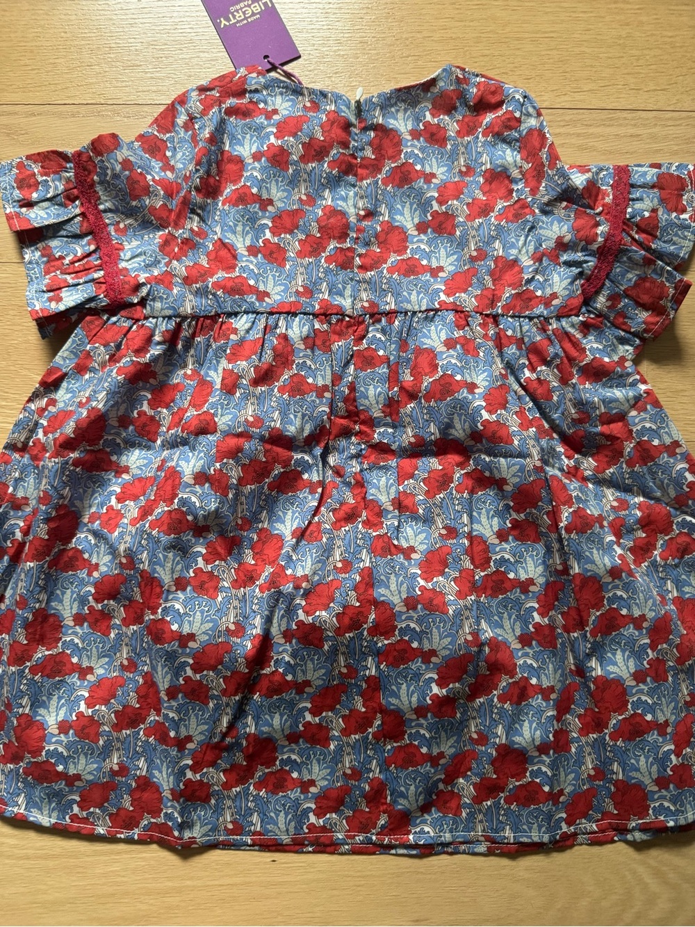 Tartine et Chocolat Liberty Red Floral Short Sleeve Dress - Picture 2 of 2